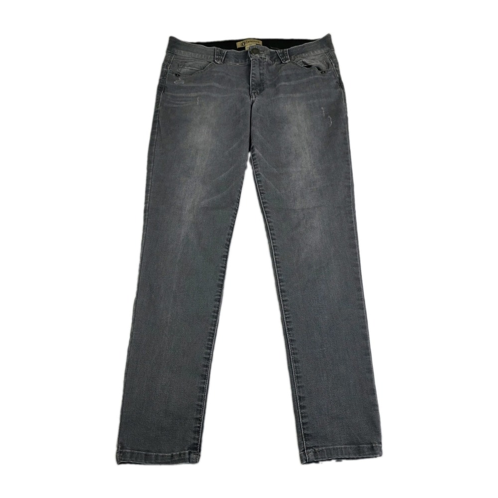 Democracy Jeans Womens Size 10 "Ab"solution Skinny Fit Gray Distressed Pants